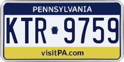 PA license plate KTR9759