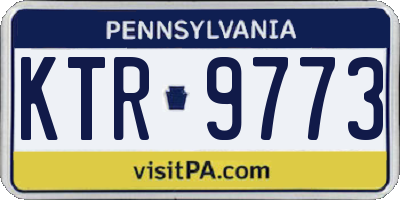 PA license plate KTR9773