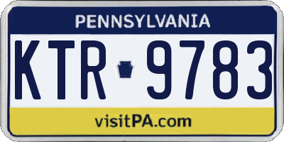 PA license plate KTR9783