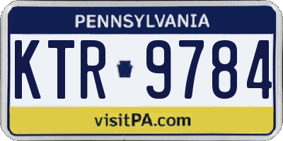 PA license plate KTR9784