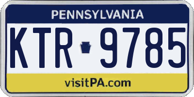 PA license plate KTR9785