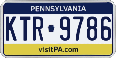 PA license plate KTR9786