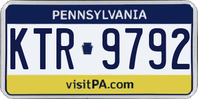 PA license plate KTR9792
