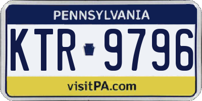 PA license plate KTR9796
