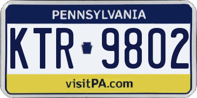 PA license plate KTR9802