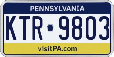 PA license plate KTR9803