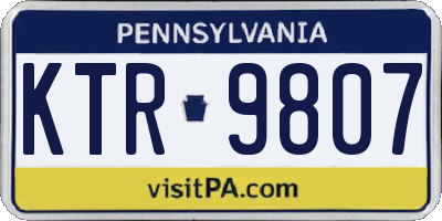 PA license plate KTR9807