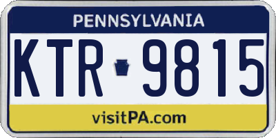 PA license plate KTR9815
