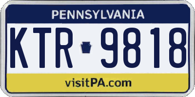 PA license plate KTR9818