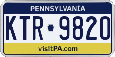 PA license plate KTR9820