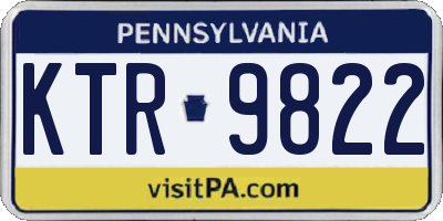 PA license plate KTR9822