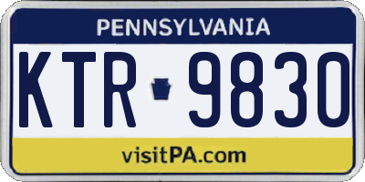 PA license plate KTR9830