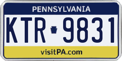 PA license plate KTR9831