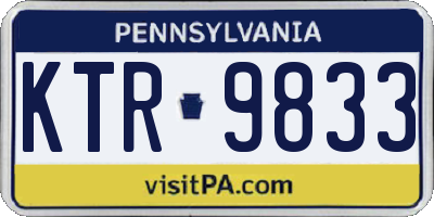 PA license plate KTR9833