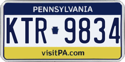PA license plate KTR9834