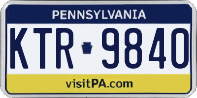 PA license plate KTR9840