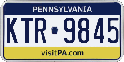 PA license plate KTR9845