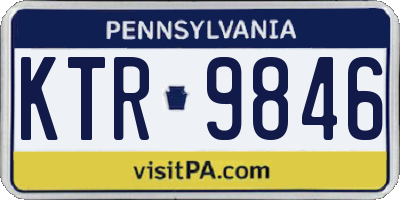 PA license plate KTR9846