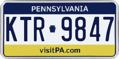 PA license plate KTR9847