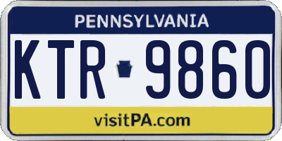 PA license plate KTR9860