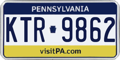 PA license plate KTR9862