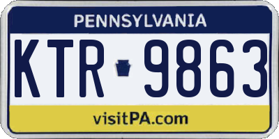 PA license plate KTR9863