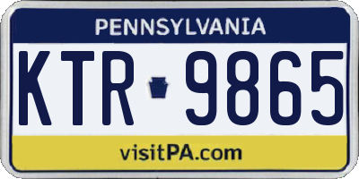 PA license plate KTR9865