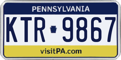 PA license plate KTR9867