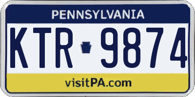 PA license plate KTR9874