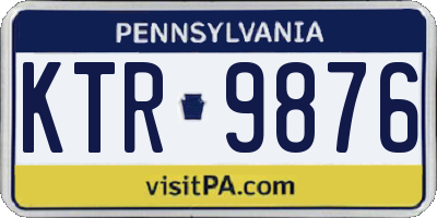 PA license plate KTR9876