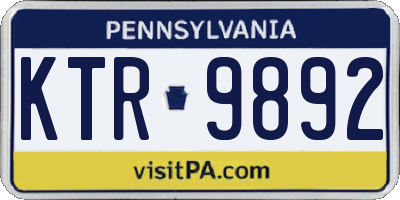 PA license plate KTR9892