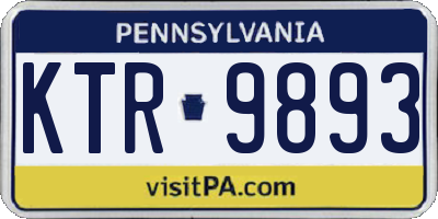 PA license plate KTR9893