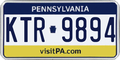 PA license plate KTR9894