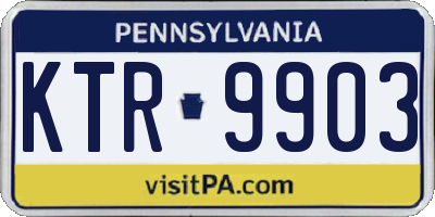 PA license plate KTR9903