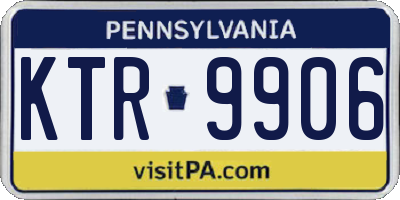PA license plate KTR9906