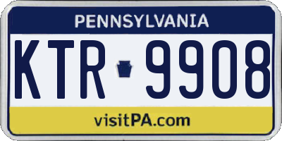PA license plate KTR9908