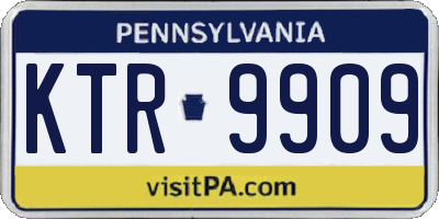 PA license plate KTR9909