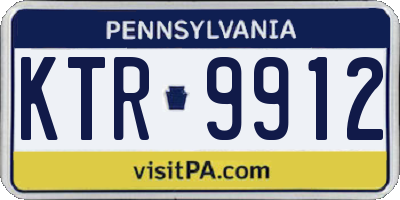 PA license plate KTR9912