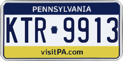 PA license plate KTR9913