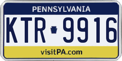 PA license plate KTR9916