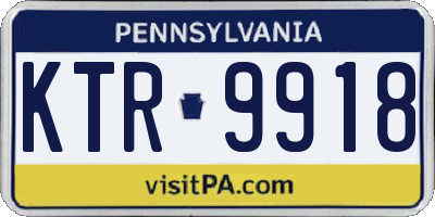PA license plate KTR9918