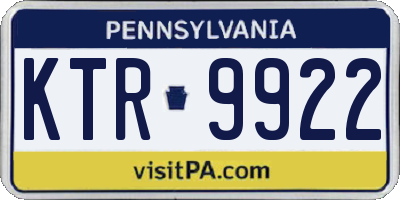 PA license plate KTR9922