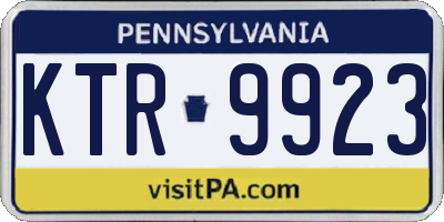 PA license plate KTR9923
