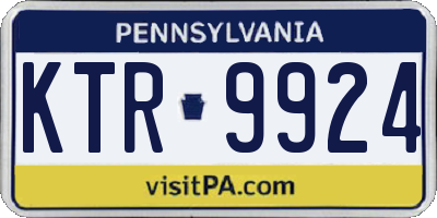 PA license plate KTR9924