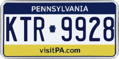 PA license plate KTR9928