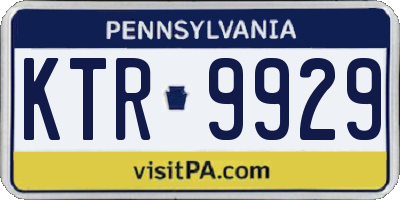 PA license plate KTR9929