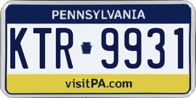PA license plate KTR9931
