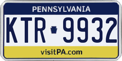 PA license plate KTR9932