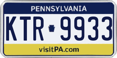 PA license plate KTR9933