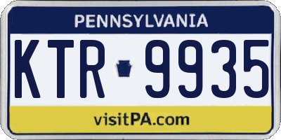 PA license plate KTR9935
